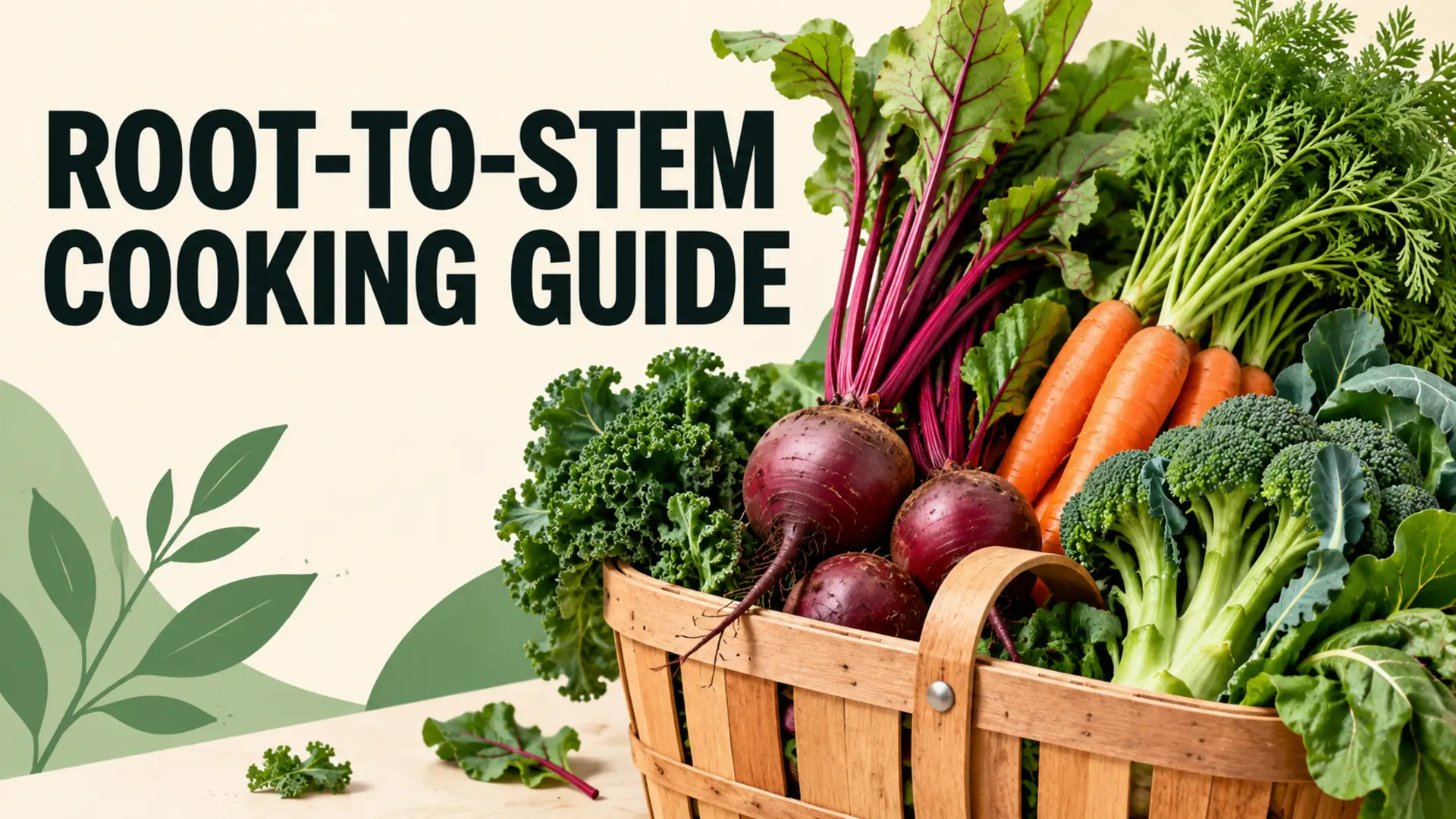 Root-to-stem cooking guide with beets, carrots, broccoli and edible leafy tops
