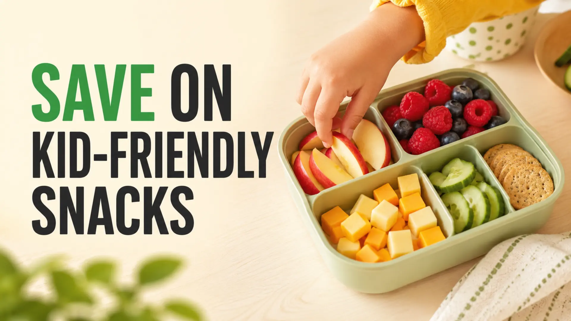 Save on kid-friendly snacks with fruit, vegetables, cheese and crackers