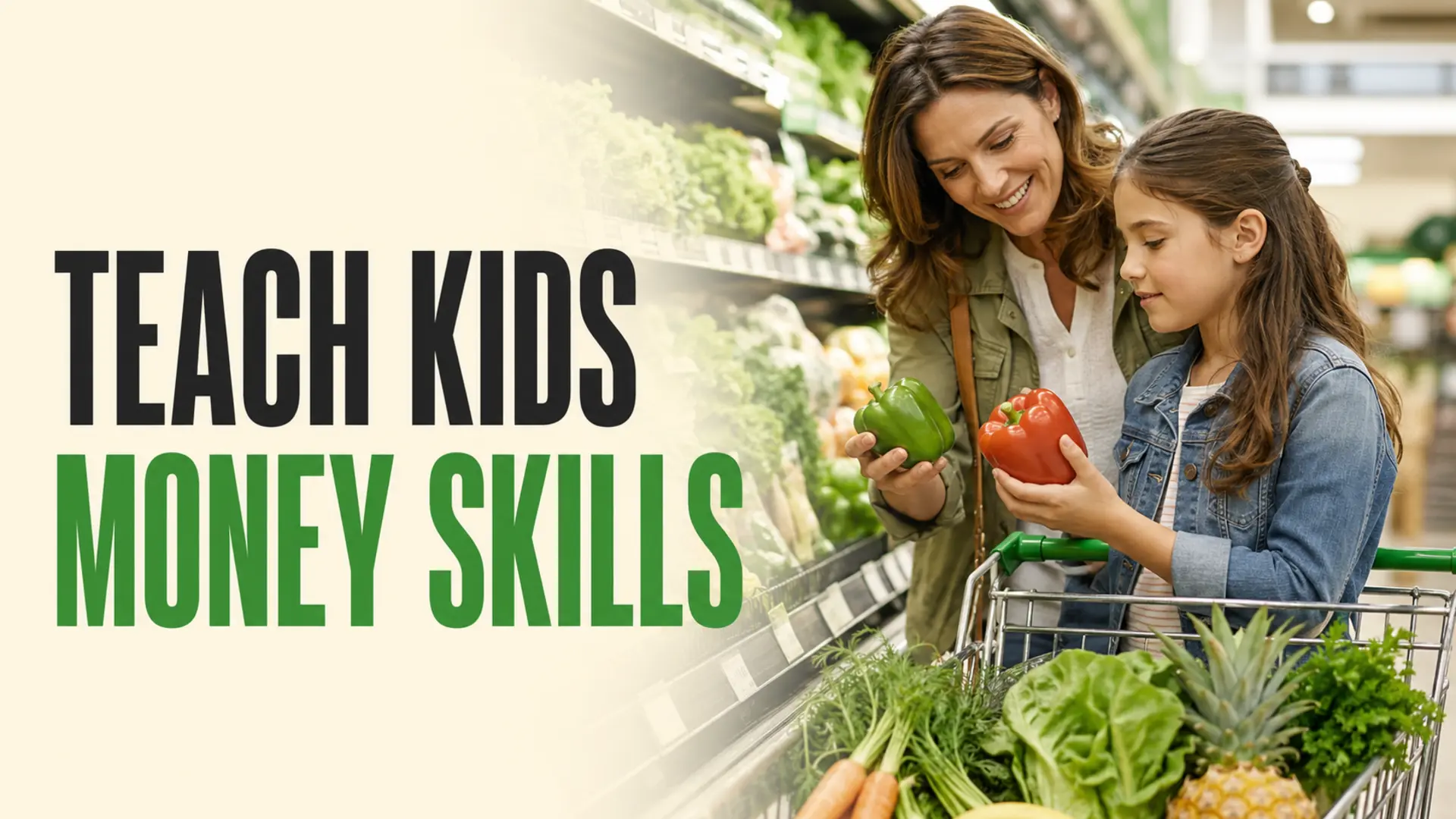 Teach kids financial literacy at the grocery store by comparing food choices and prices